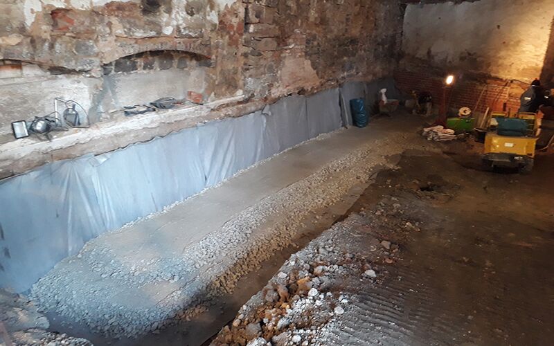 Blick in das Kellerhaus welches sich in der Sanierungsphase durch BCH befindet